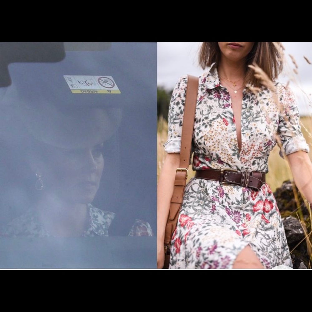 Zara Floral Edelweiss Maxi Shirt Dress size Small ASO ROYAL Kate Middleton